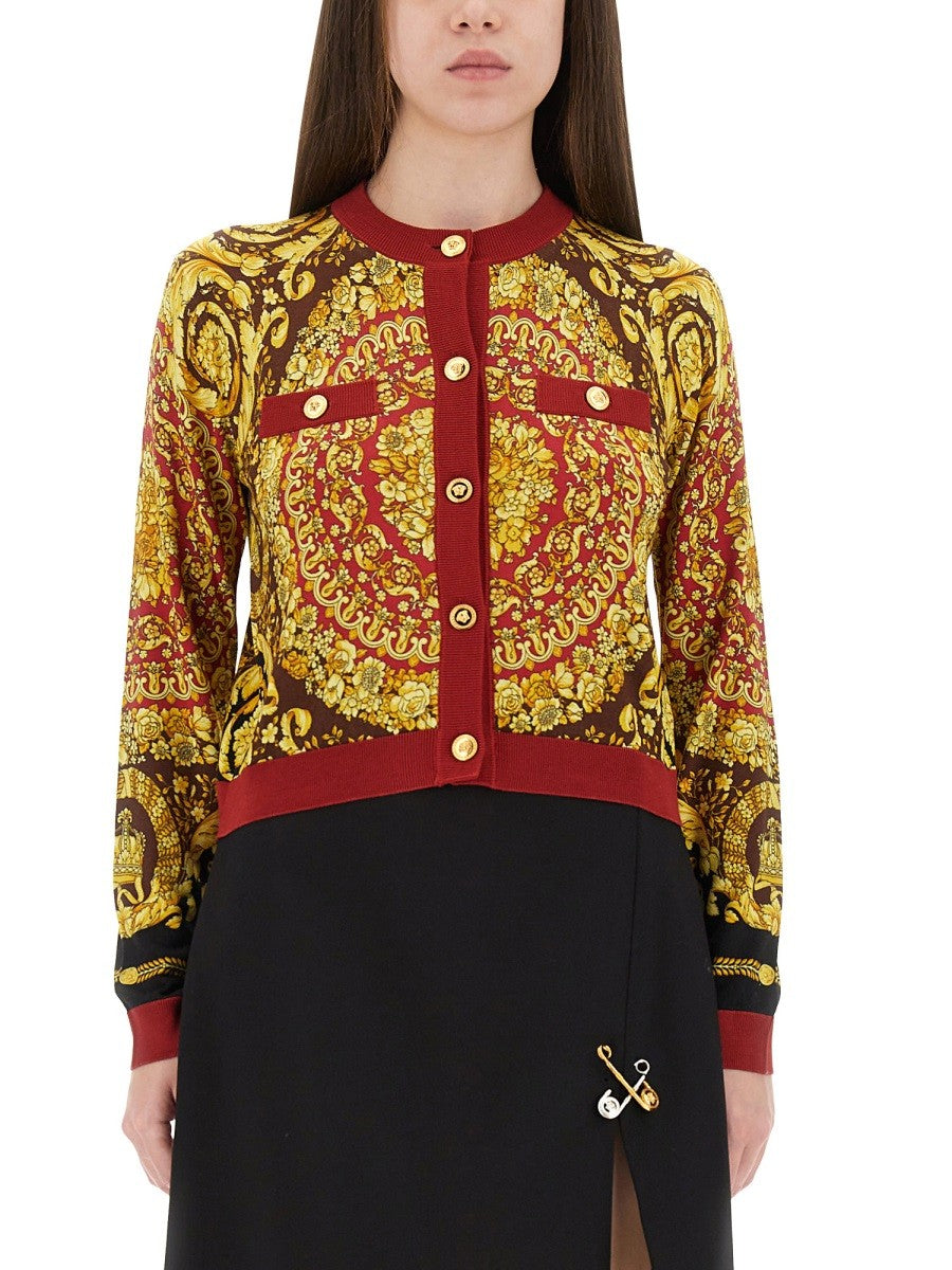 Versace BAROQUE Cardigan in maglia di seta