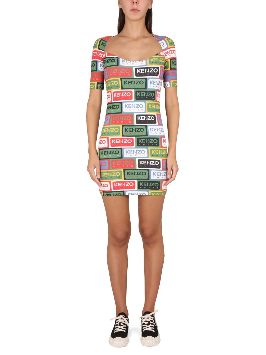 【関税&送料込】Kenzo Bodycon Dress Kenzo Labels Kenzo BODYCON DRESS 'KENZO LABELS' – MoonFits