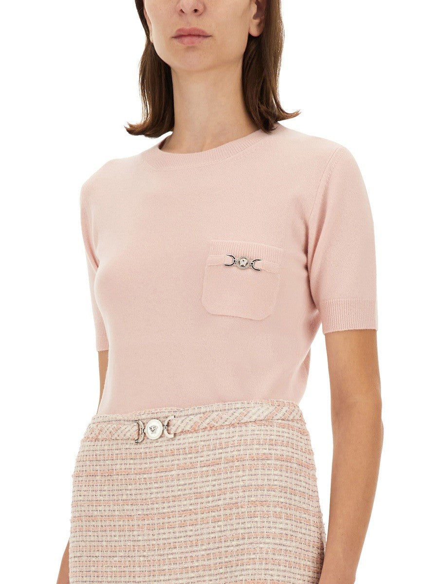 Versace TOP DE PUNTO MEZCLA DE CASHMERE