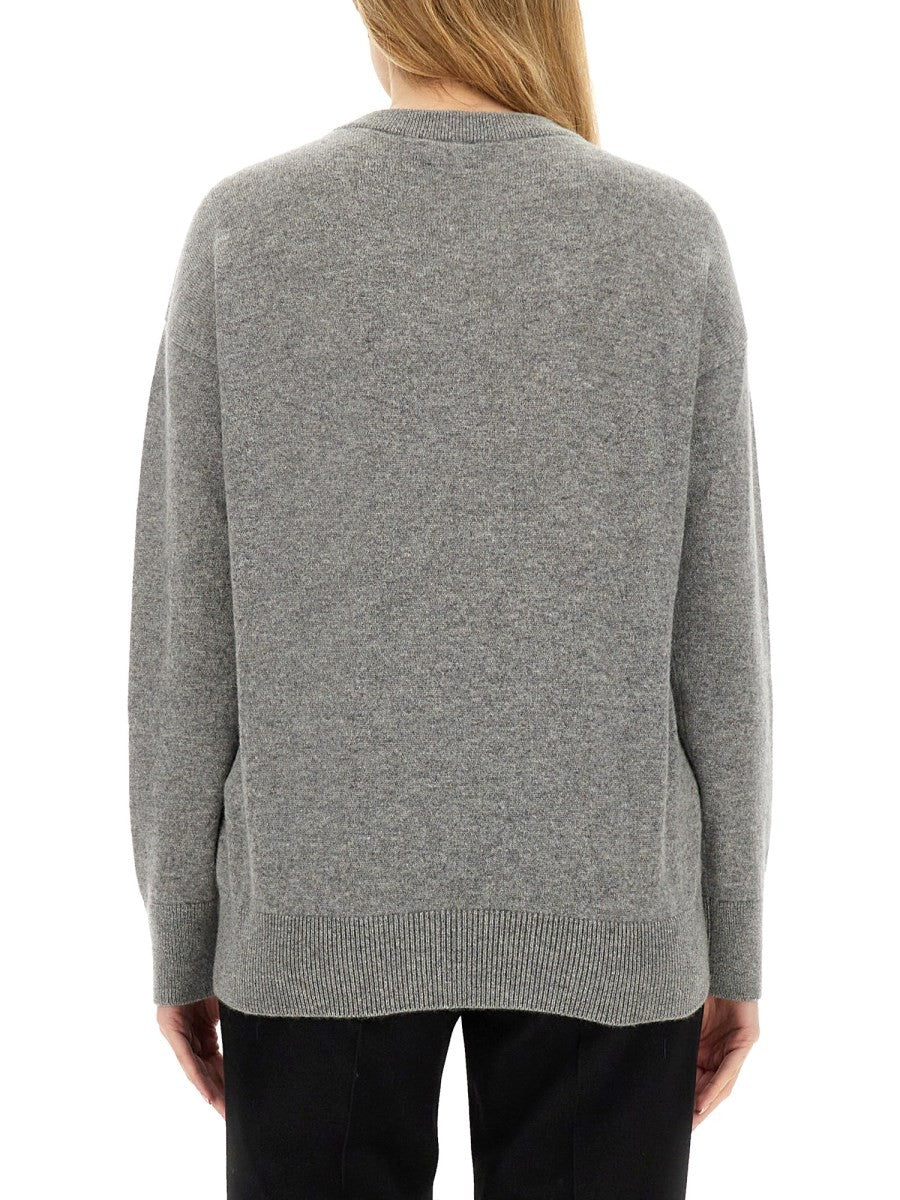 Burberry KASZMIROWY SWETER Z ZAPIĘCIEM TYPU KILT PIN