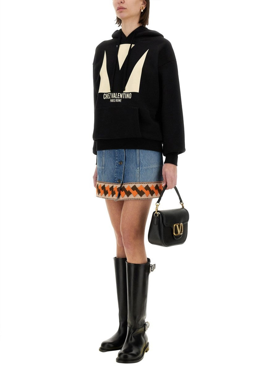 Valentino HOODIE EN COTON AVEC IMPRIMÉ