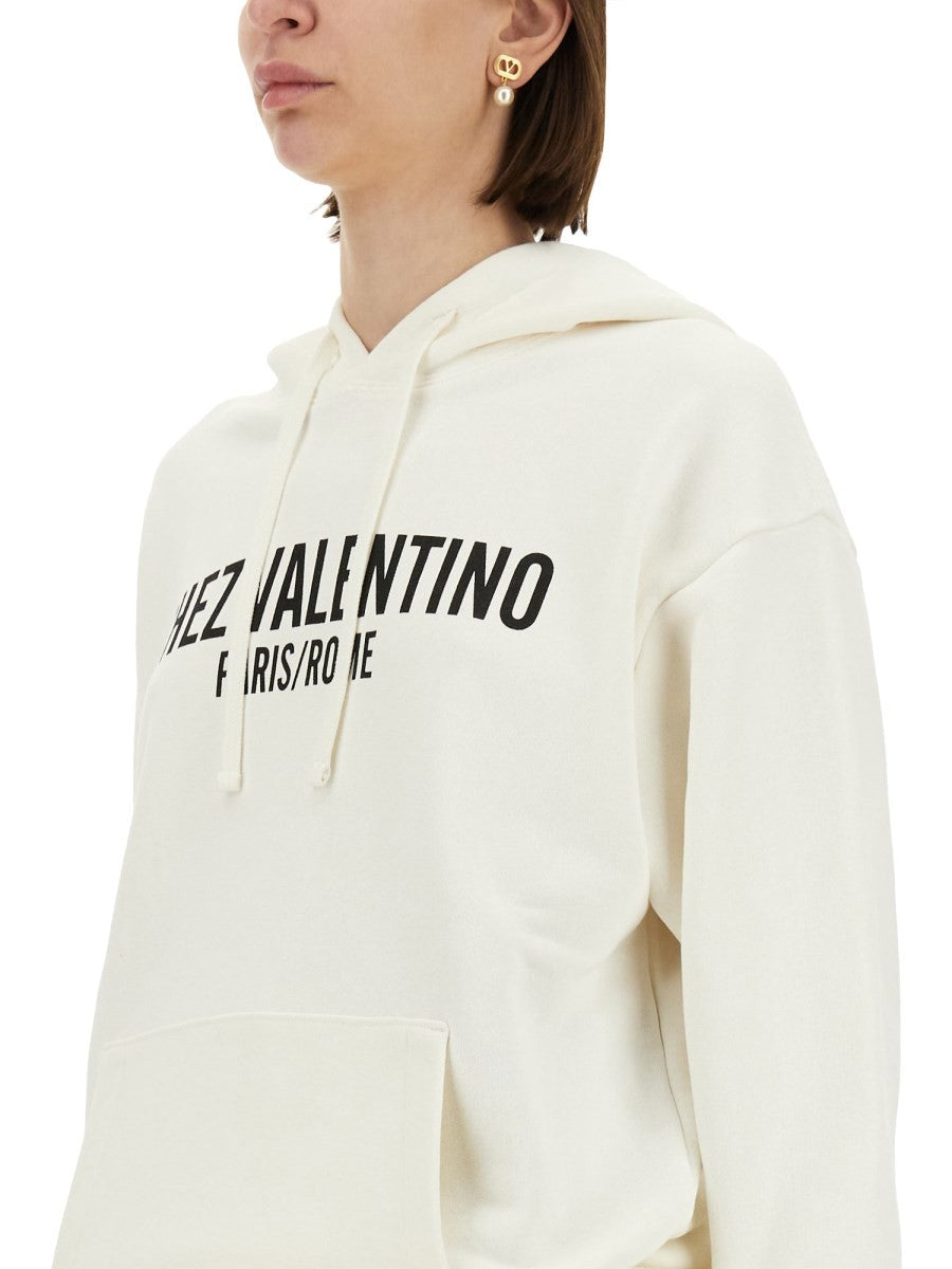 Valentino HOODIE EN COTON AVEC IMPRIMÉ