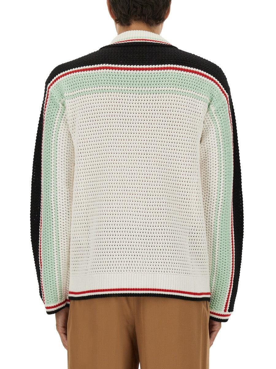 Casablanca BAUMWOLL-STRICK TENNIS-SHIRT
