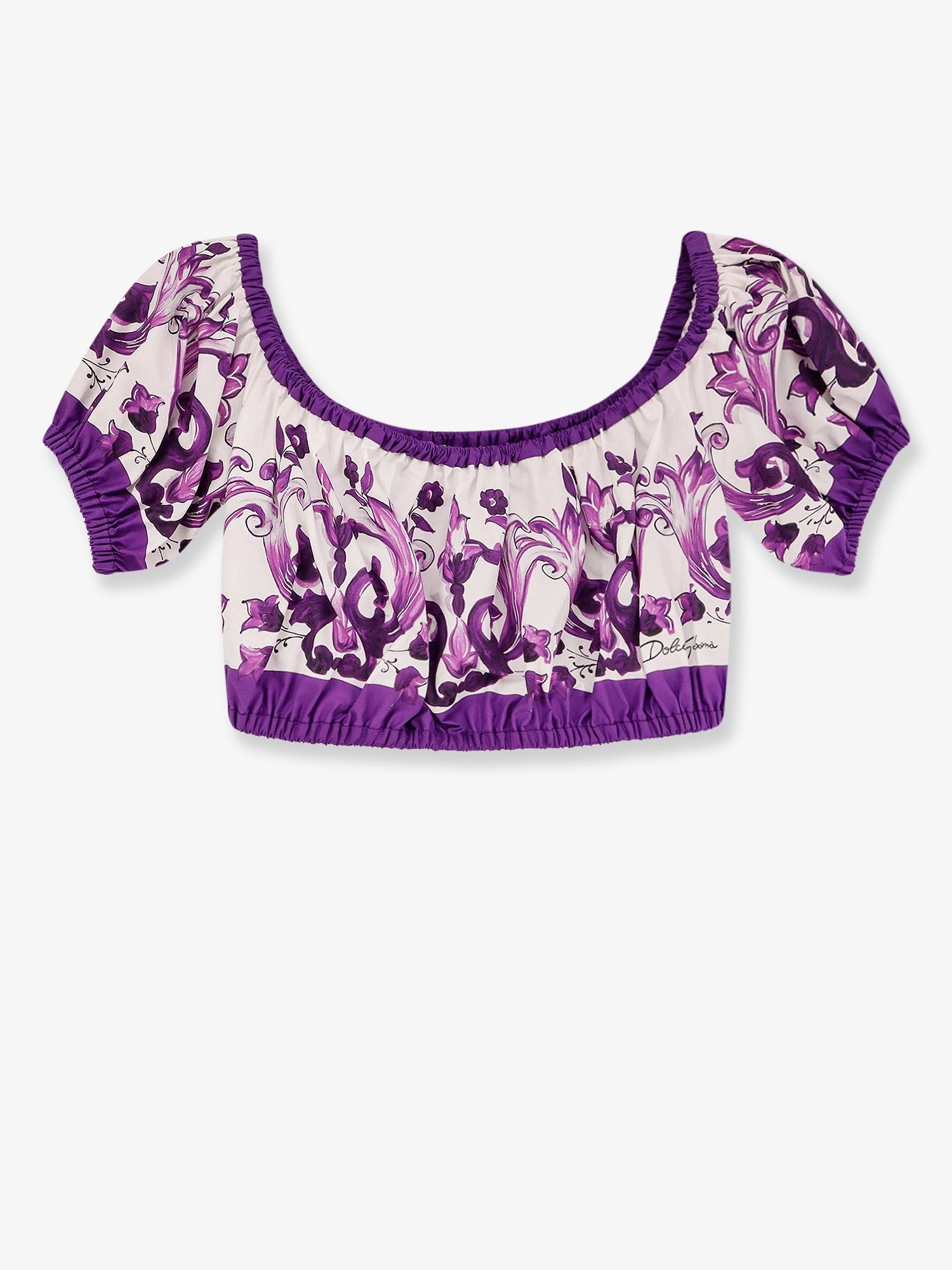 Dolce & Gabbana top en coton à imprimé Maiolica
