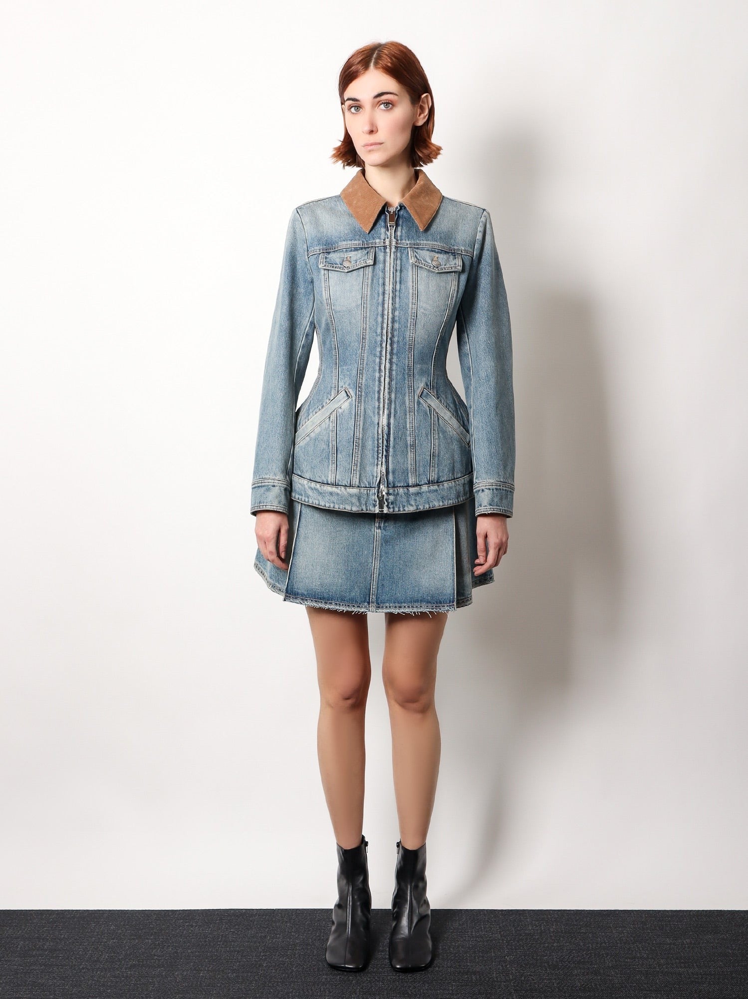Alexander Mcqueen Jeansjakke med volant