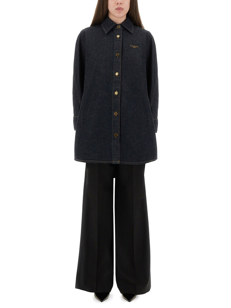 Givenchy CHEMISE EN JEAN AVEC BRODERIE