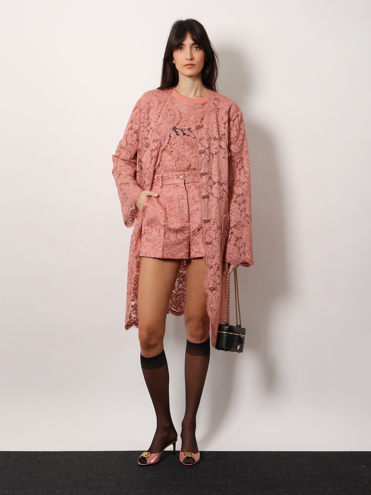 Dolce & Gabbana Dg kvetinový čipkovaný top