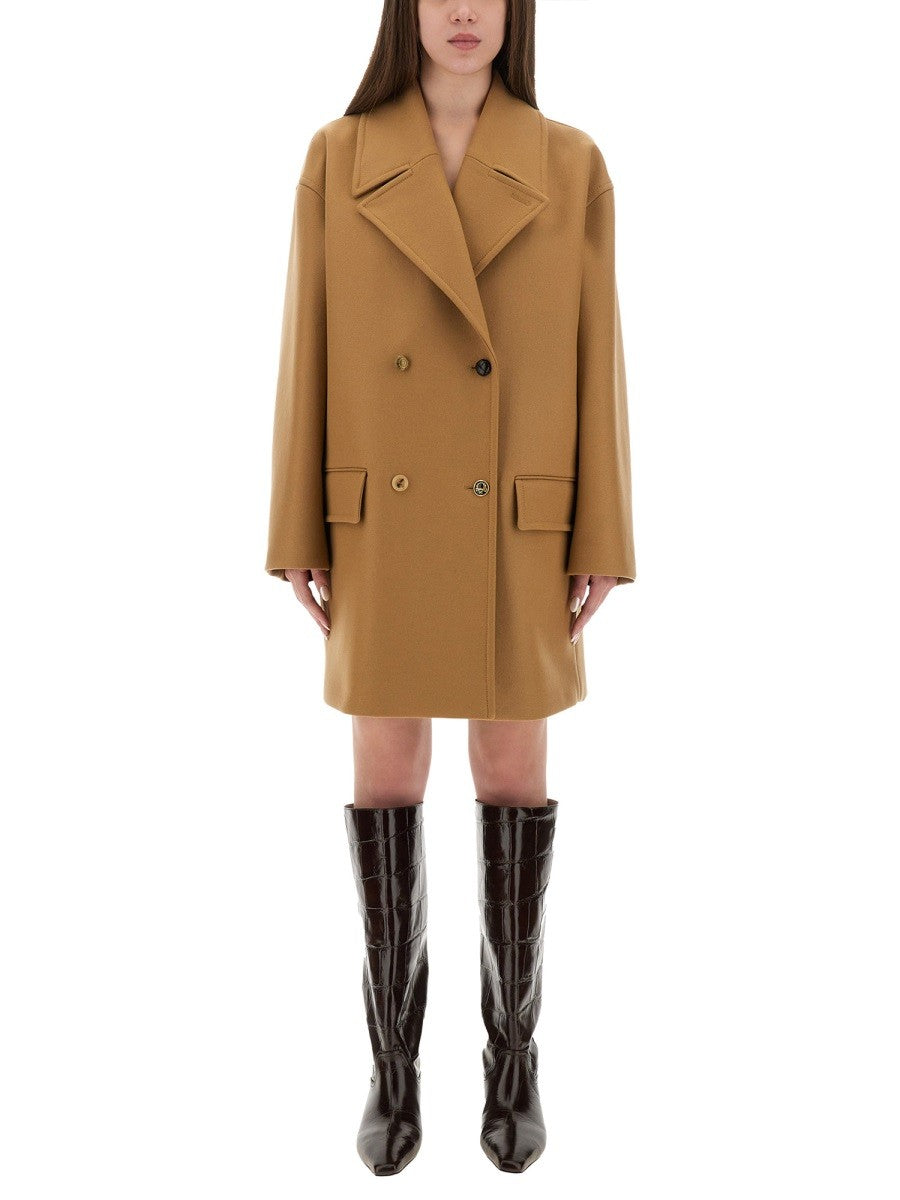 DLHOVÝ KABÁT S DVOJRADovým ZAPÍNANÍM ZNAČKY MOSCHINO