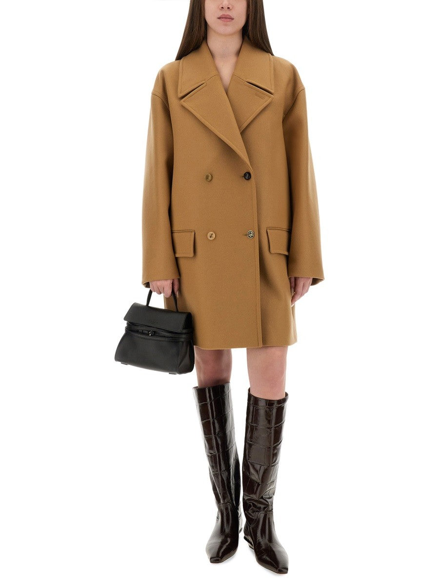 DLHOVÝ KABÁT S DVOJRADovým ZAPÍNANÍM ZNAČKY MOSCHINO