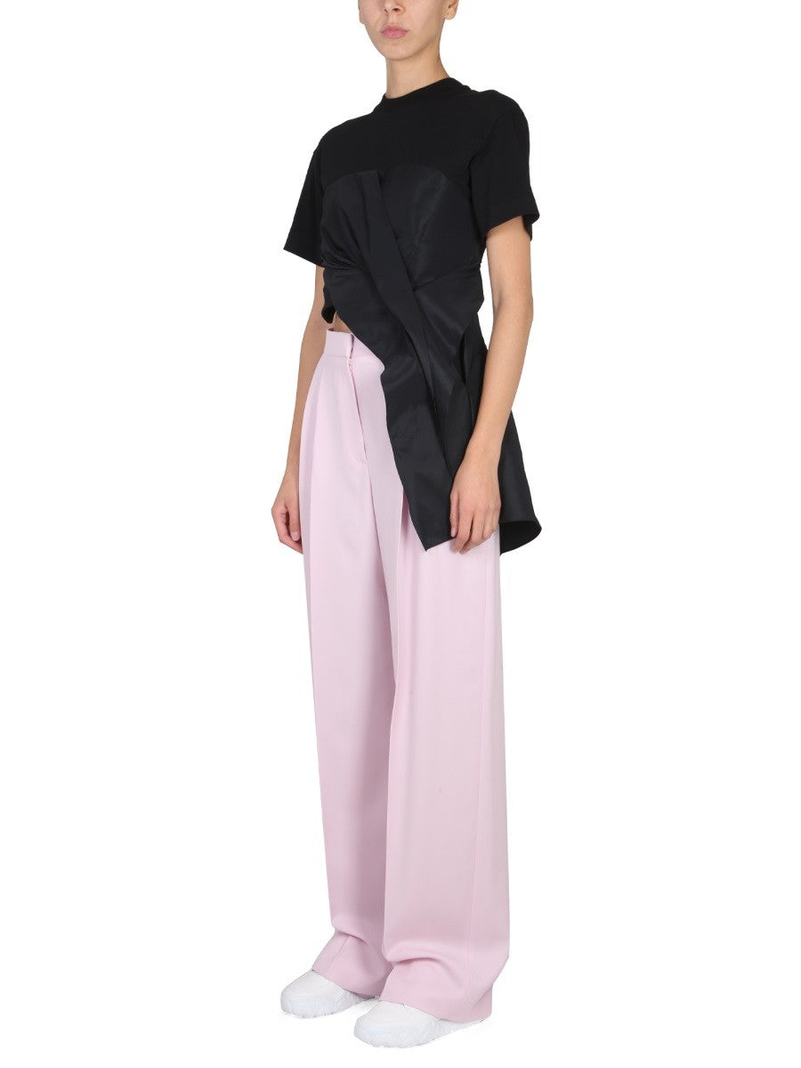 Alexander Mcqueen DRAPERT HYBRID T-SKJORTE