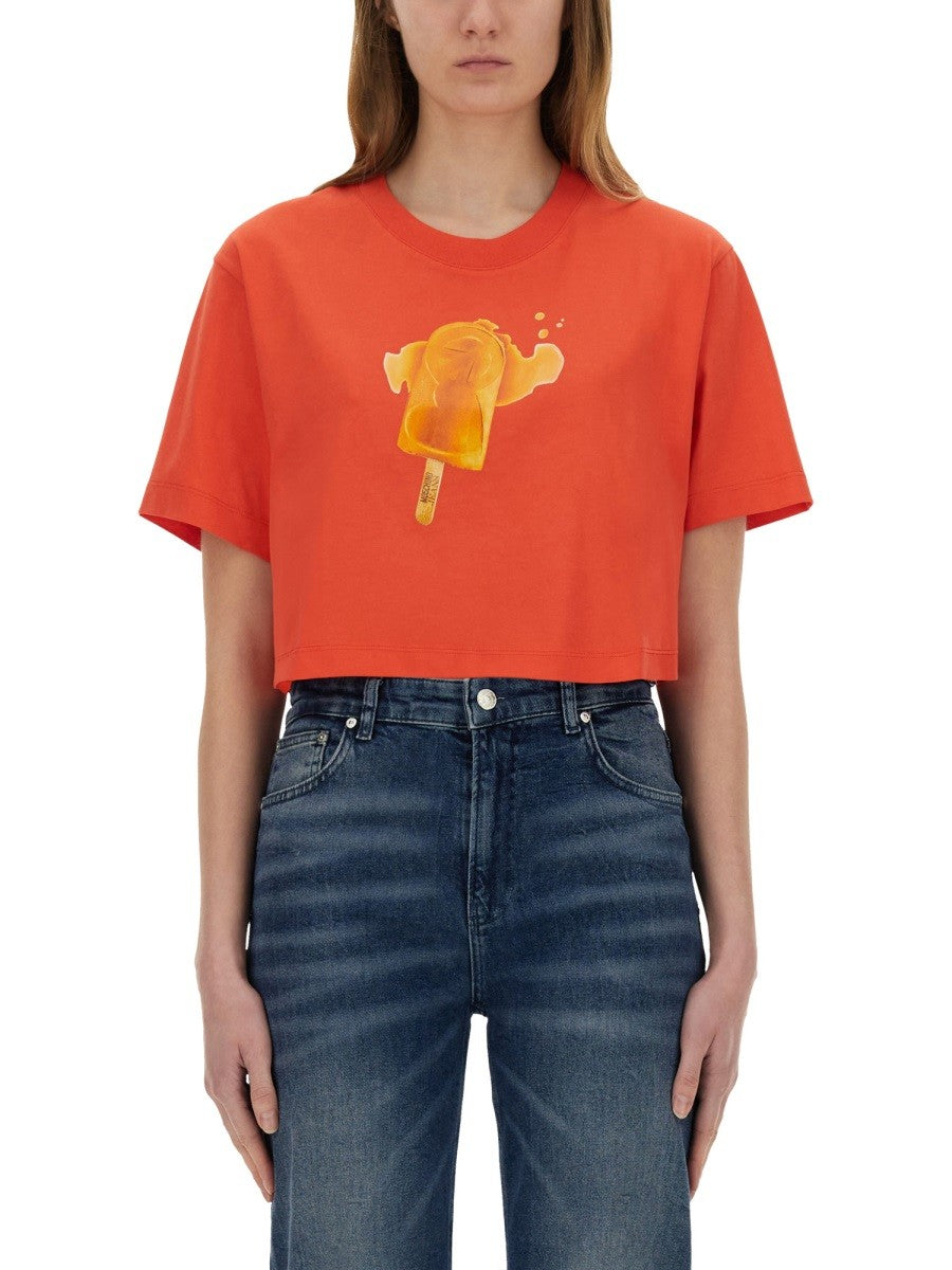 【関税&送料込】Moschino Jeans Ice-Cream Print Cropped T-Shi Moschino Jeans ICE-CREAM PRINT CROPPED T-SHIRT | Shop Now