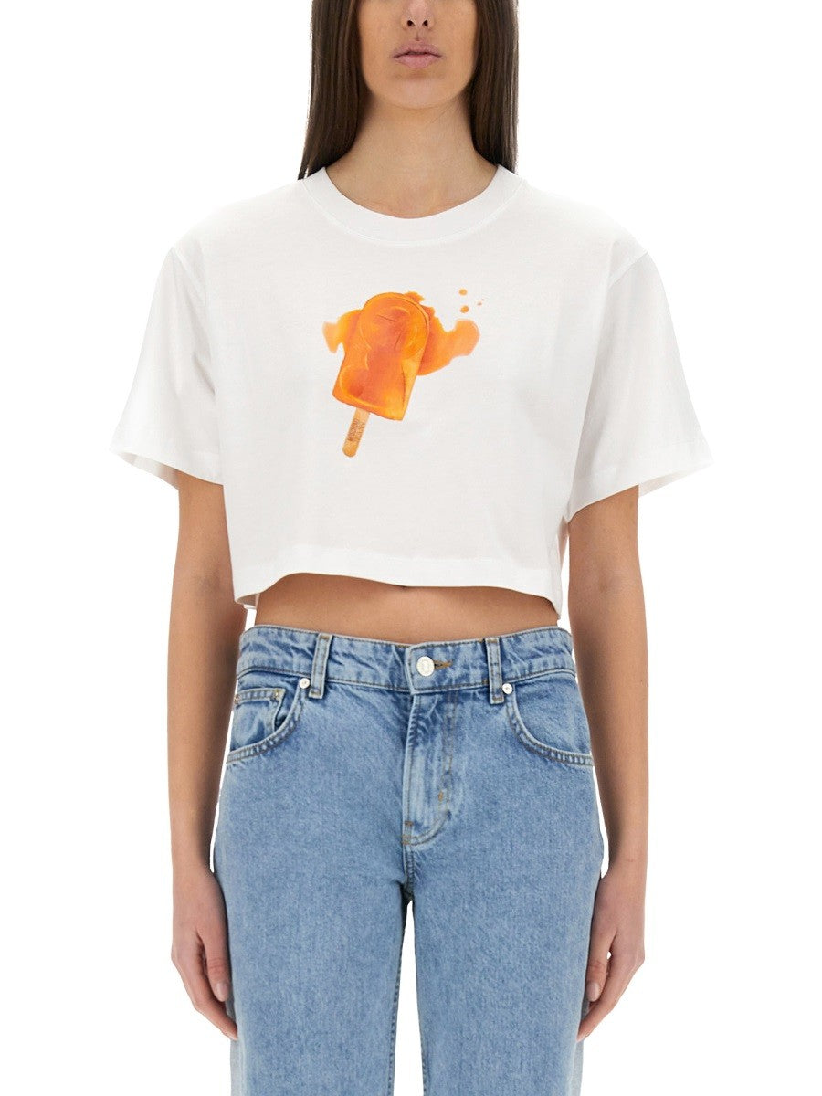 【関税&送料込】Moschino Jeans Ice-Cream Print Cropped T-Shi Moschino Jeans ICE-CREAM PRINT CROPPED T-SHIRT | Shop Now