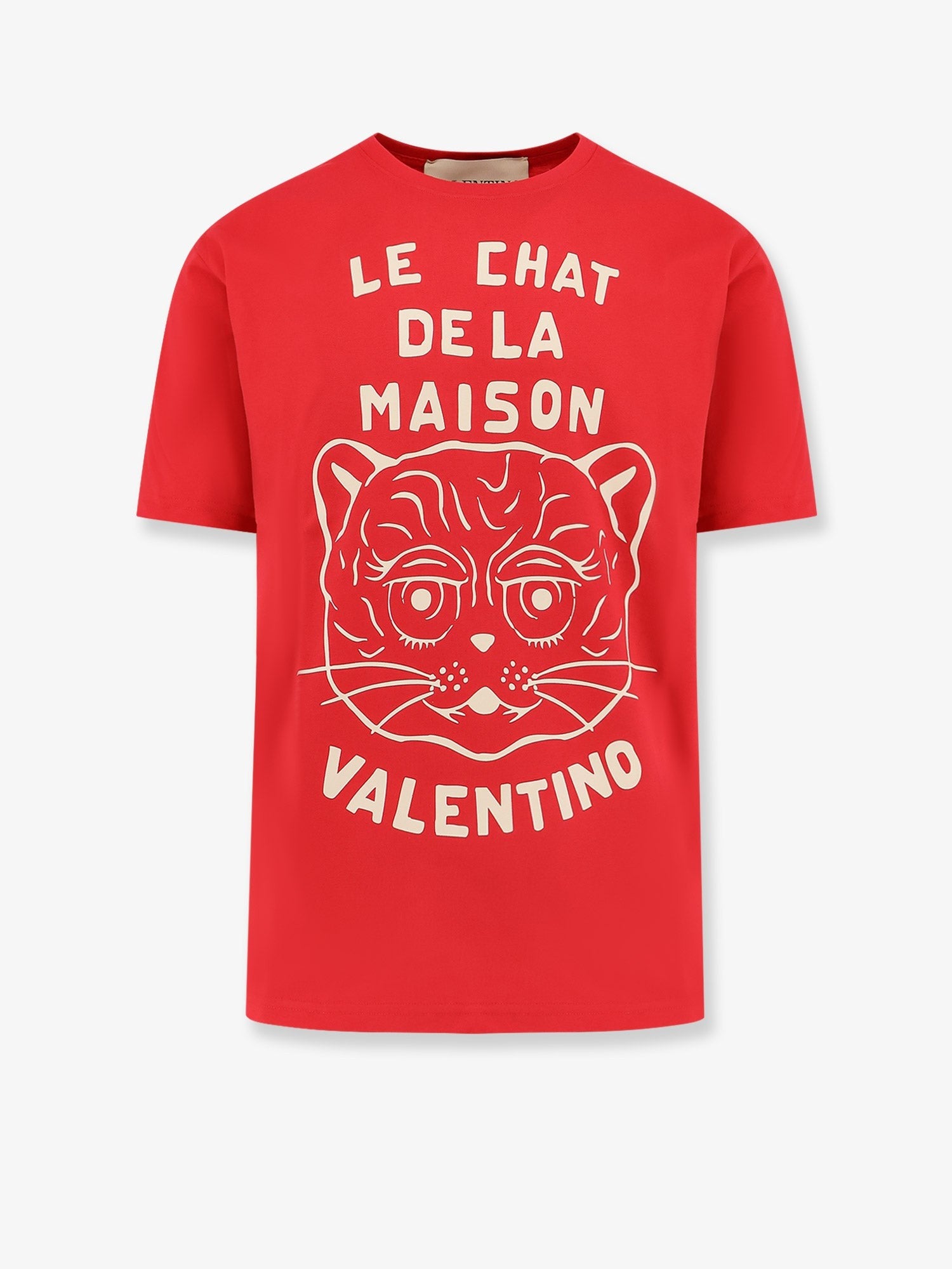 Tシャツ・カットソー VALENTINO Le Chat de la Maison cotton T-shirt Raspberry Valentino Le Chat de la Maison cotton T-shirt in Black