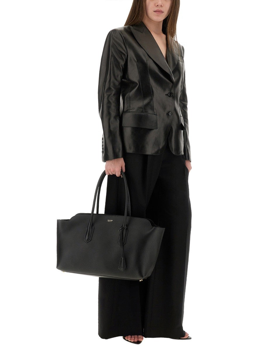 Tom Ford CHAQUETA DE CUERO CON SOLAPAS EN PUNTA