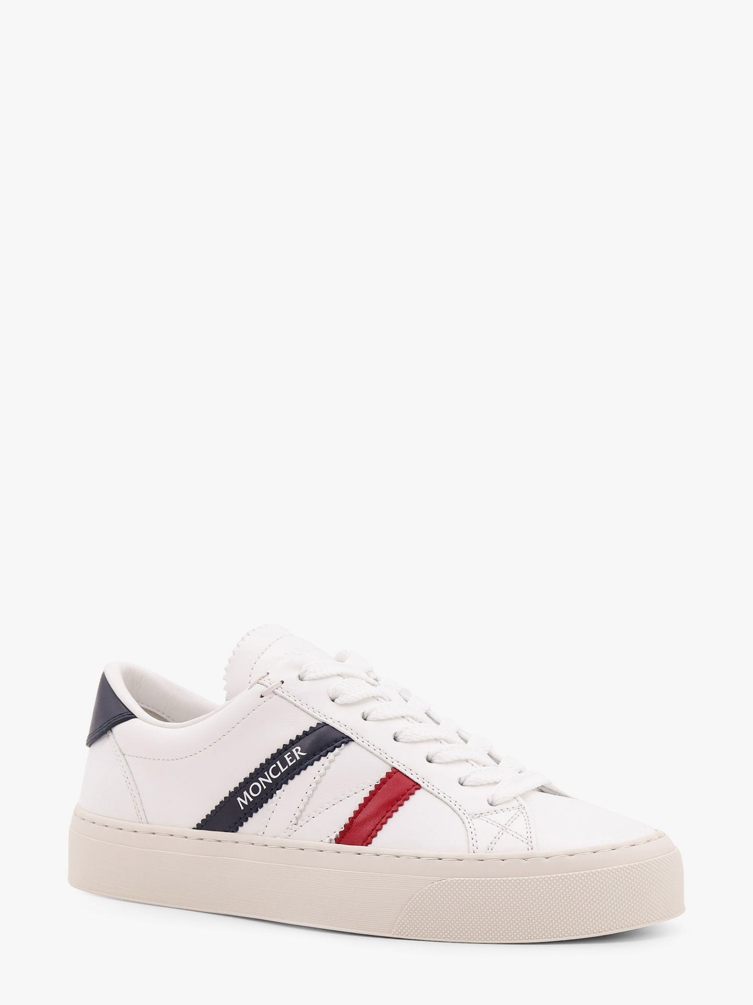 Moncler Monaco2 leren sneakers met logoprint
