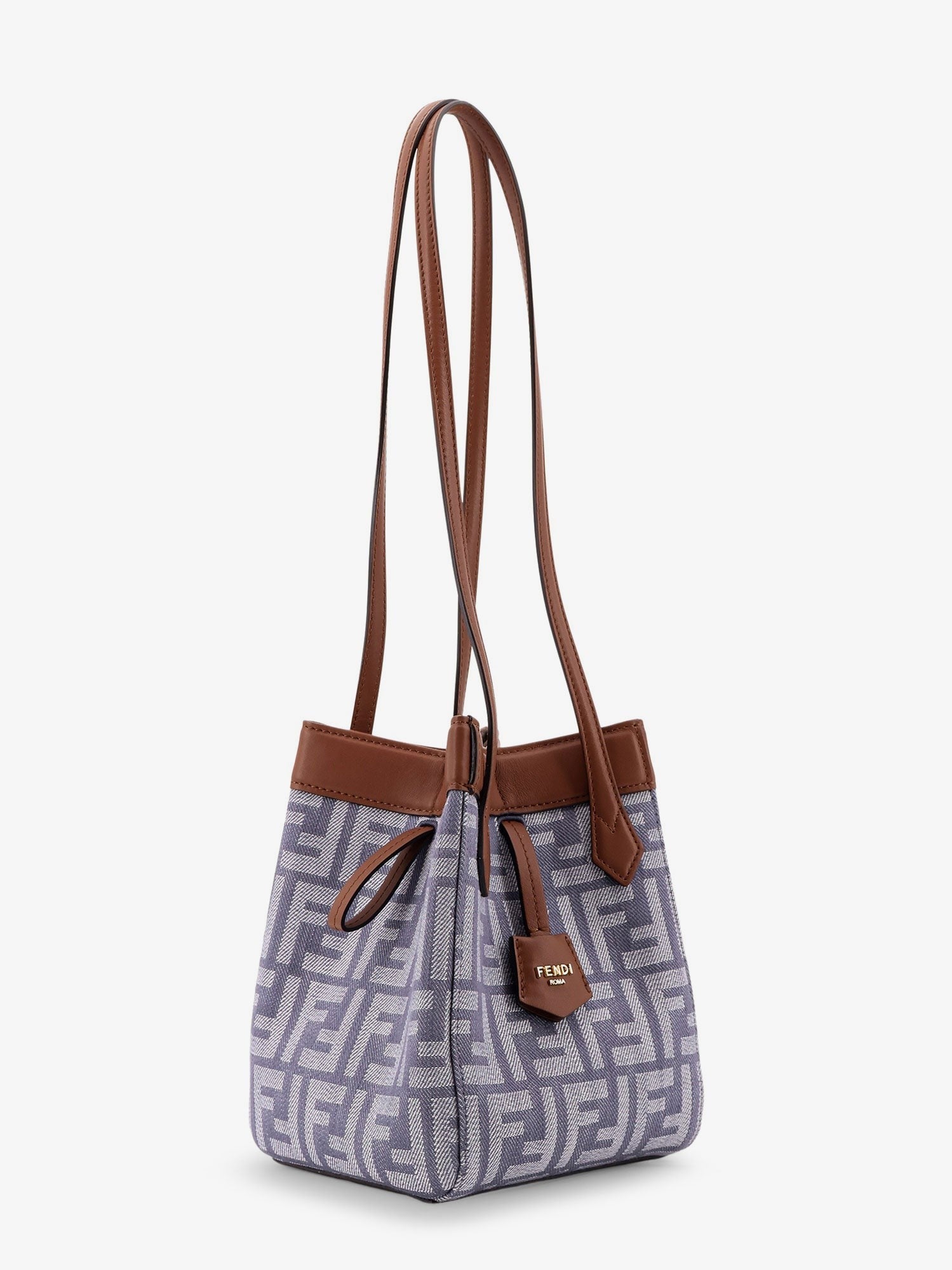 Fendi Origami mini sac épaule en tissu jacquard FF et cuir