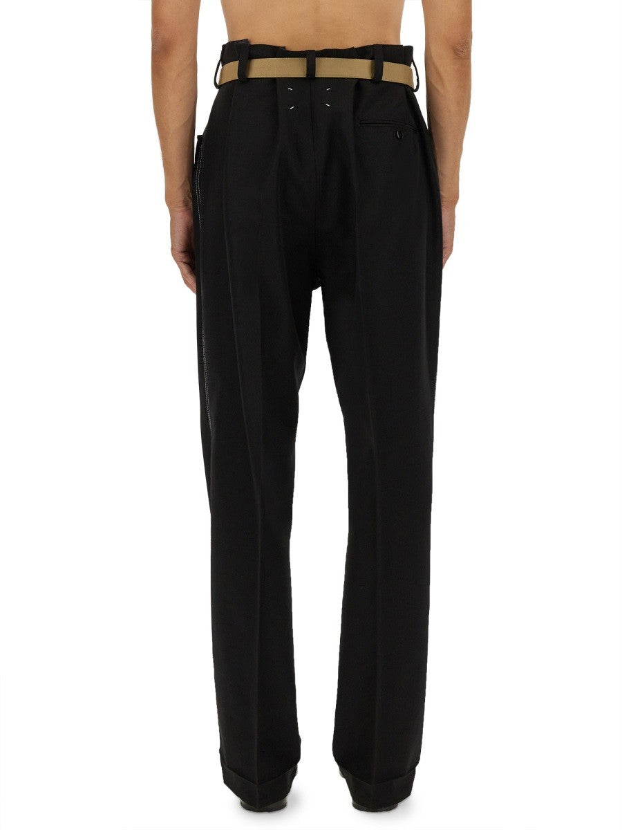 Maison Margiela HOSE MIT FALTEN UND GÜRTEL