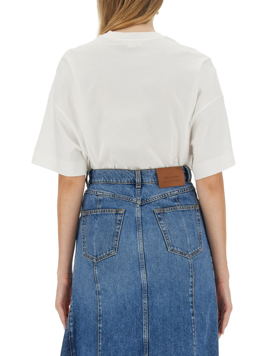 Alexander Mcqueen FOTOGRAFISK ORKIDÉ T-SKJORTE