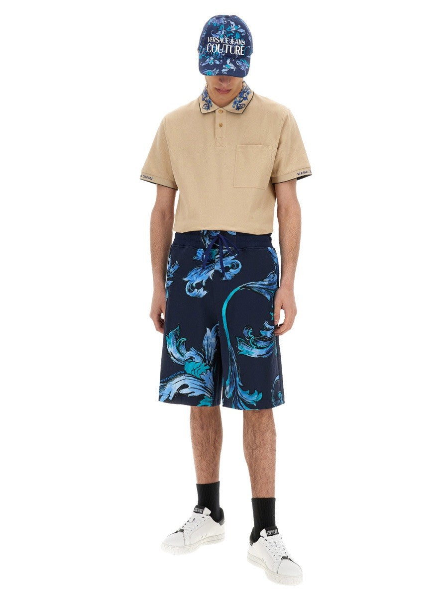 Versace Jeans Couture POLO MARŠKINĖLIAI SU BAROQUE OUTLINE APYKAKLE