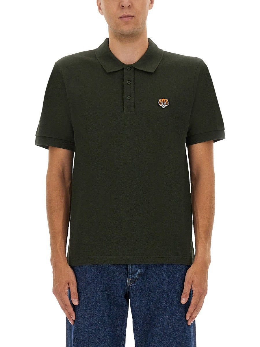 Kenzo POLOSHIRT MIT HAPPY TIGER STICKEREI