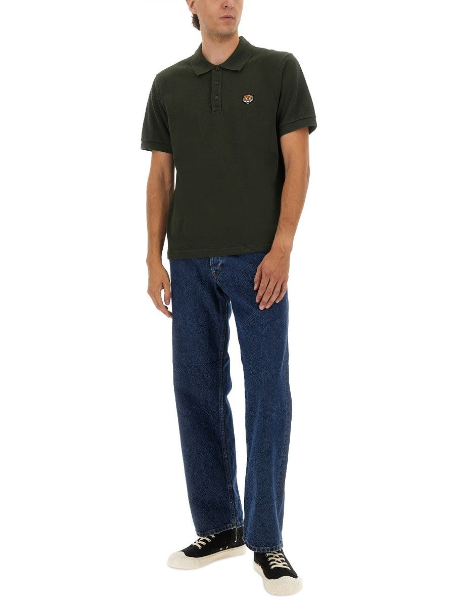 Kenzo POLOSHIRT MIT HAPPY TIGER STICKEREI