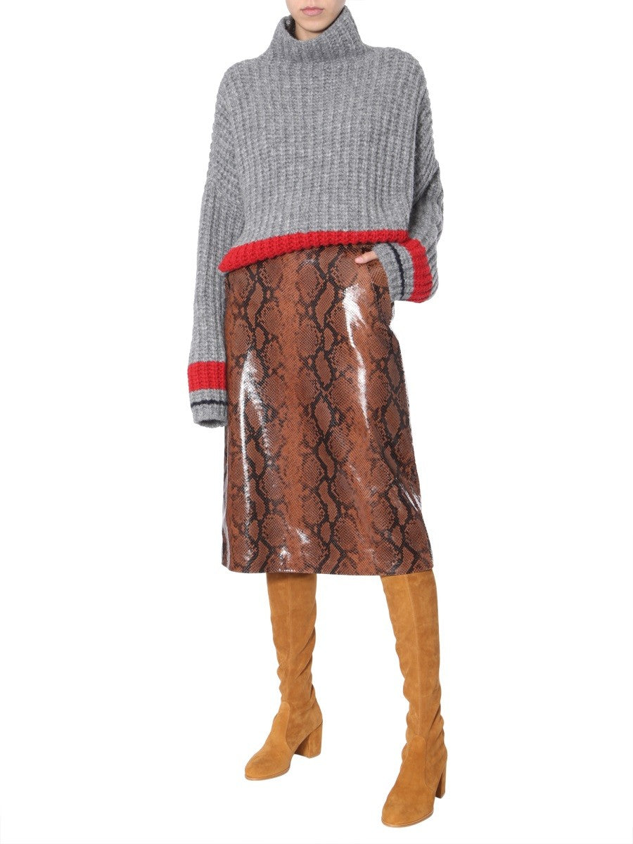 Dsquared2 SUKŇA S PYTÓNOVOU POTLAČOU