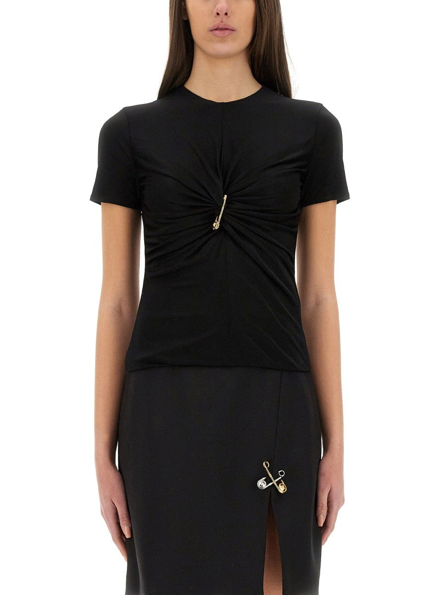 Tシャツ・カットソー Versace Safety Pin Curled Top Versace - Safety Pin T-shirt | HBX - Globally Curated