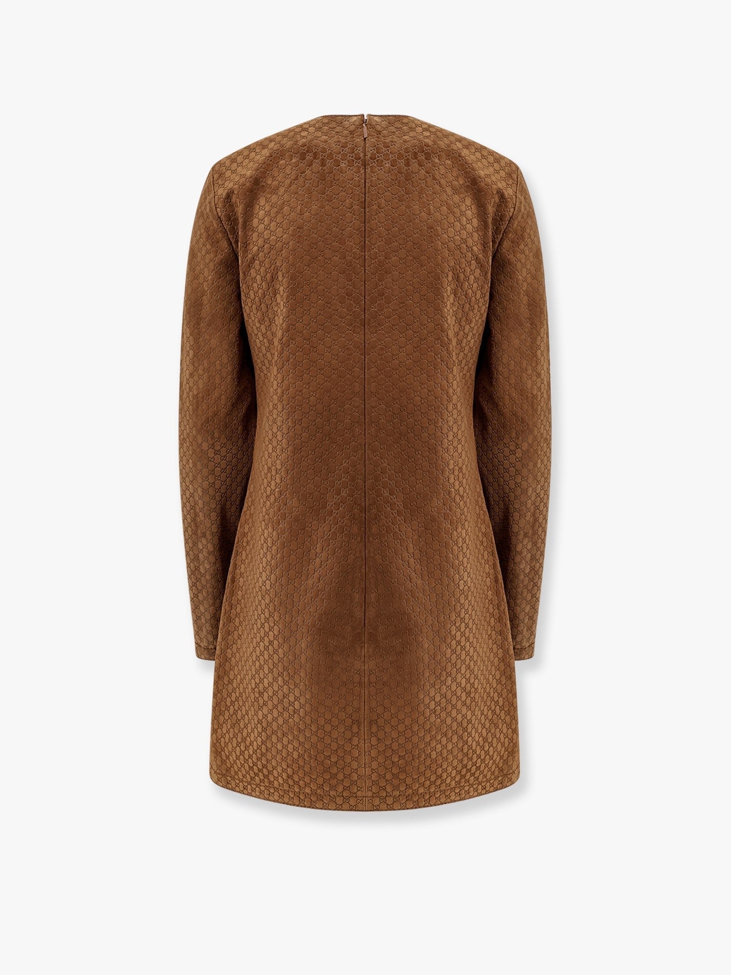 Krátke semišové šaty Gucci s celoplošným GG logom