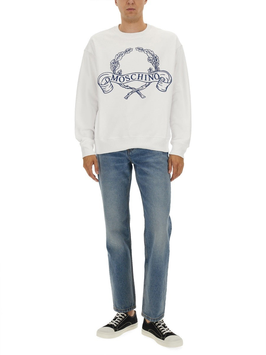 Moschino SUDADERA CON BORDADO DE LOGO DE CORONA DE LAUREL