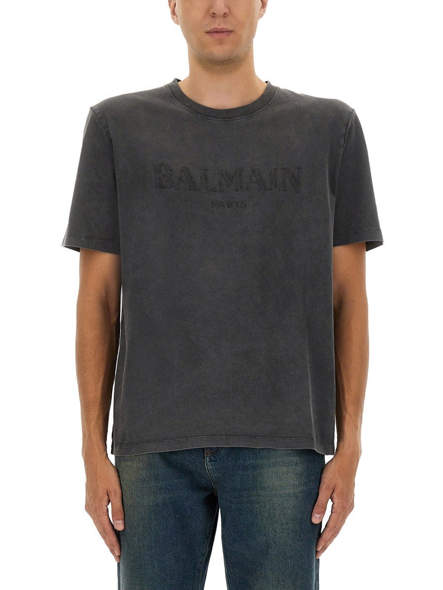 Balmain T-SHIRT MIT LOGO-STICKEREI