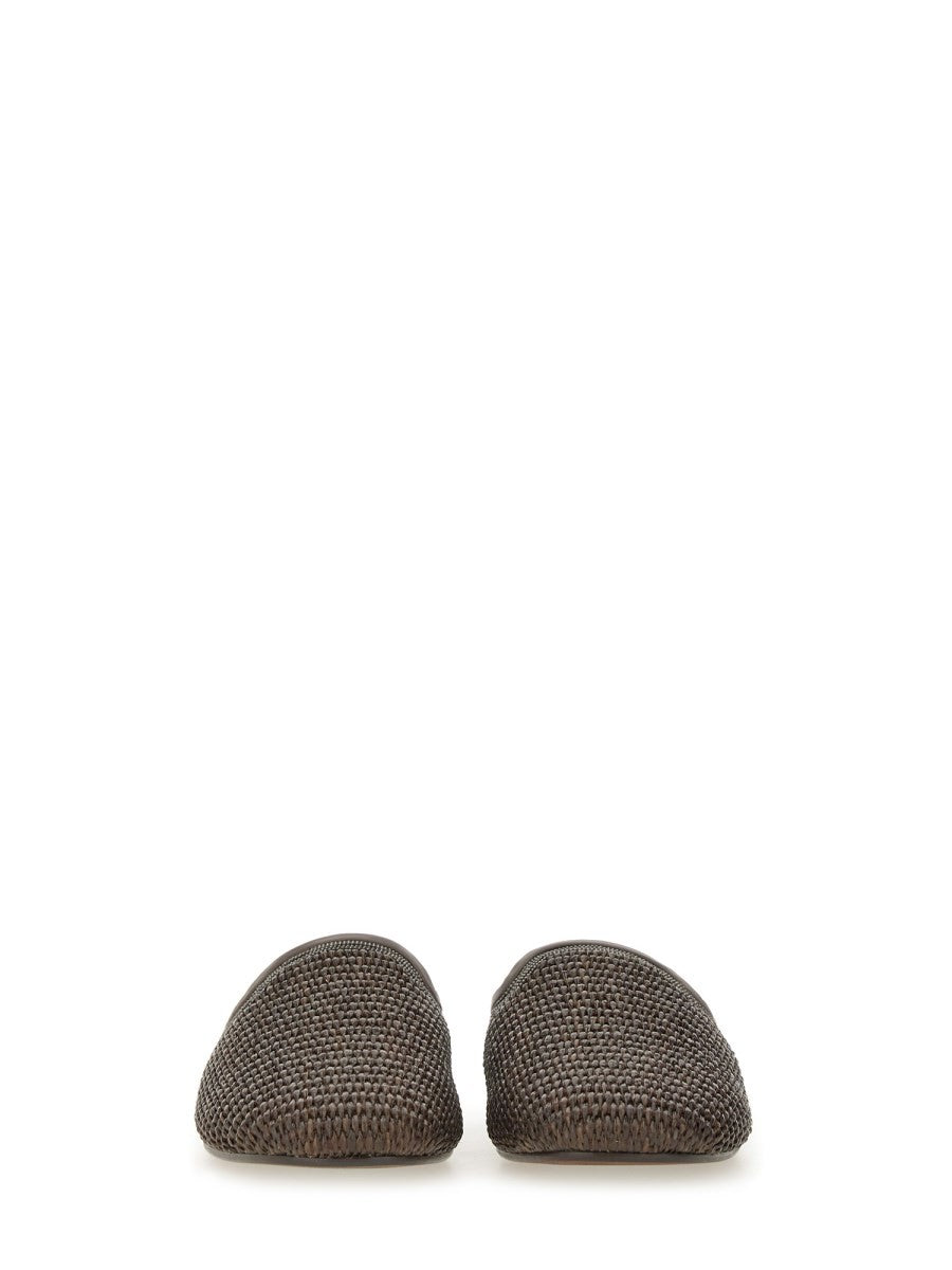 Brunello Cucinelli BABUCHA DE RAFIA TECNO