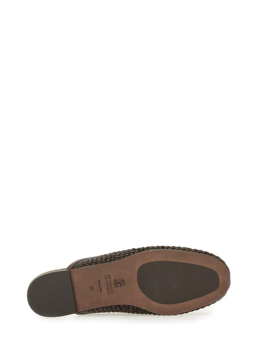 Brunello Cucinelli BABUCHA DE RAFIA TECNO