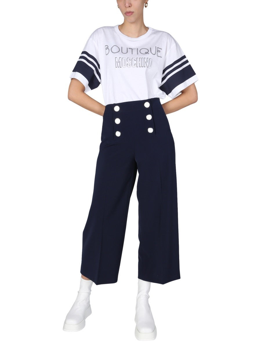 Boutique Moschino NOHAVICE SO ŠIROKÝMI NOHAVICAMI