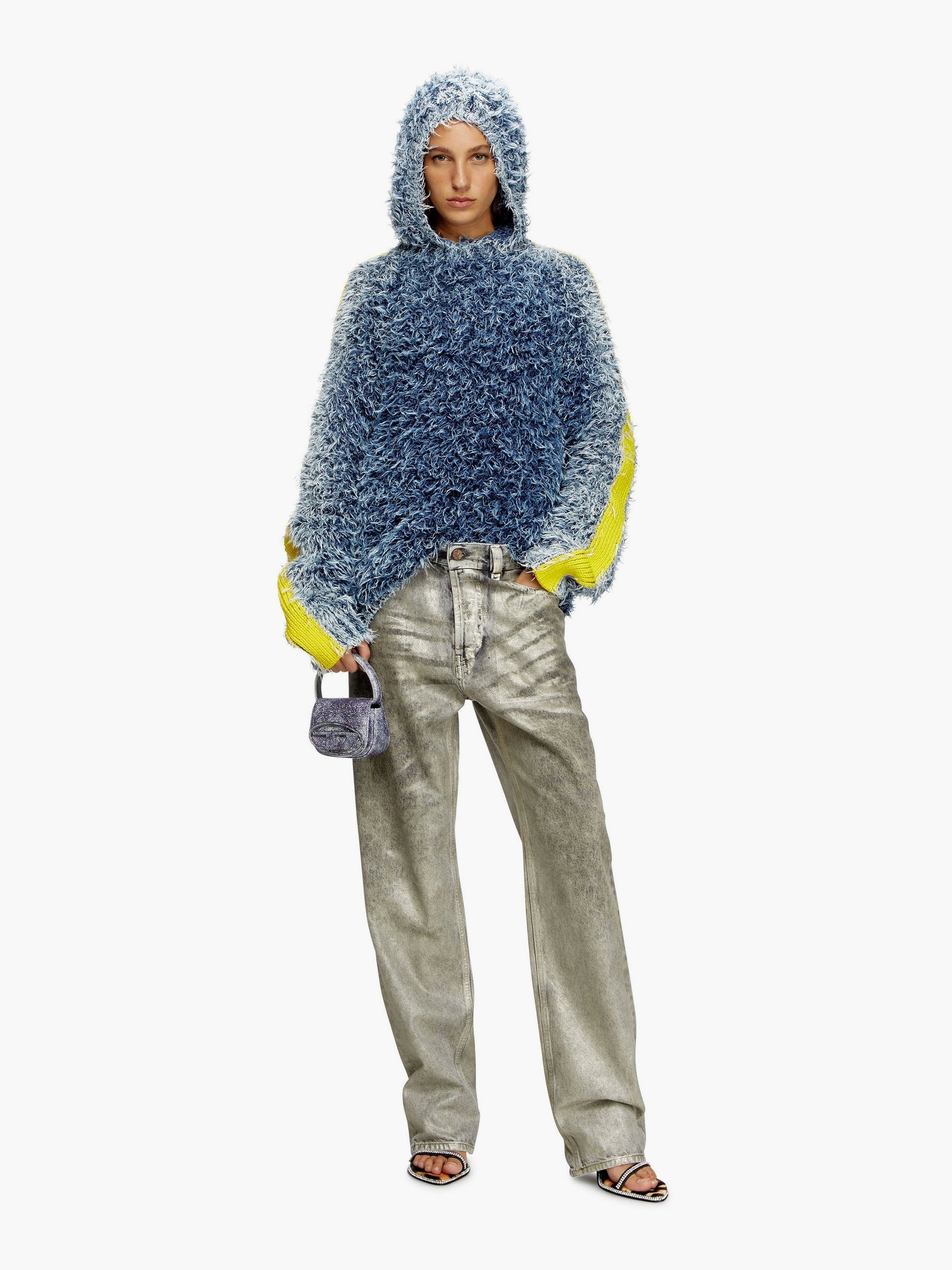 Diesel 1988 d-ark bavlněné džíny s laminovaným efektem