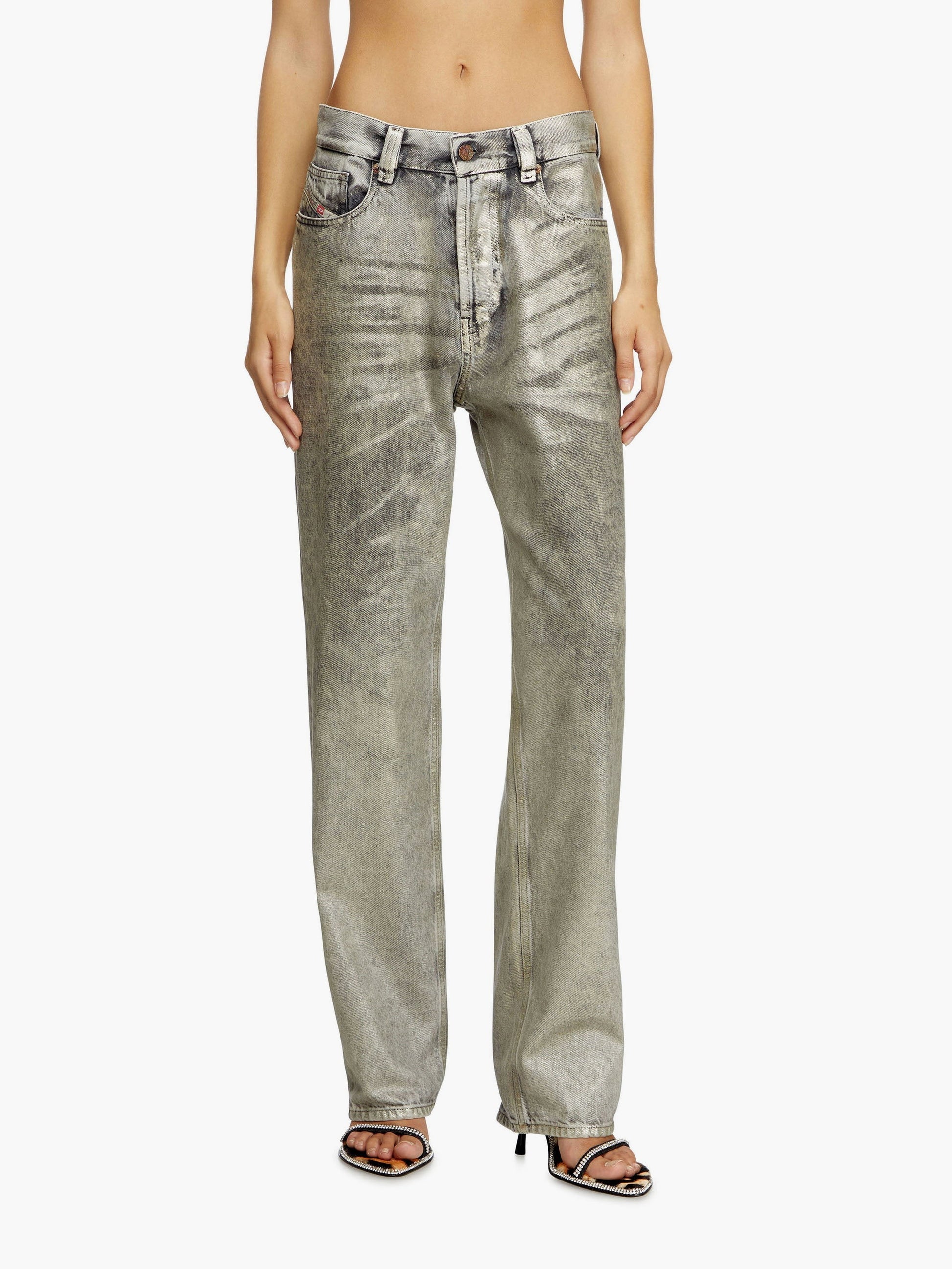 Diesel 1988 d-ark bavlněné džíny s laminovaným efektem