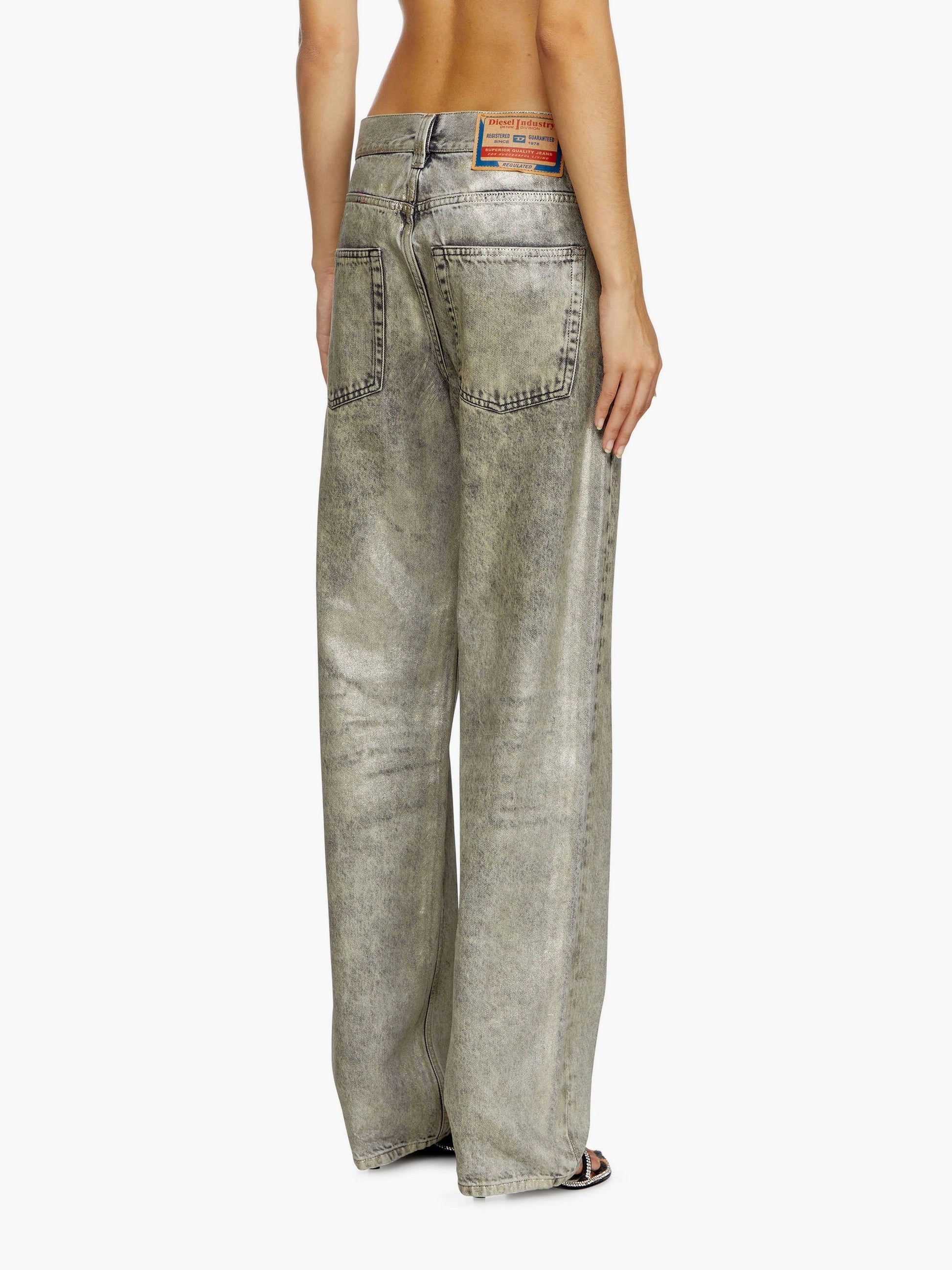 Diesel 1988 d-ark bavlněné džíny s laminovaným efektem