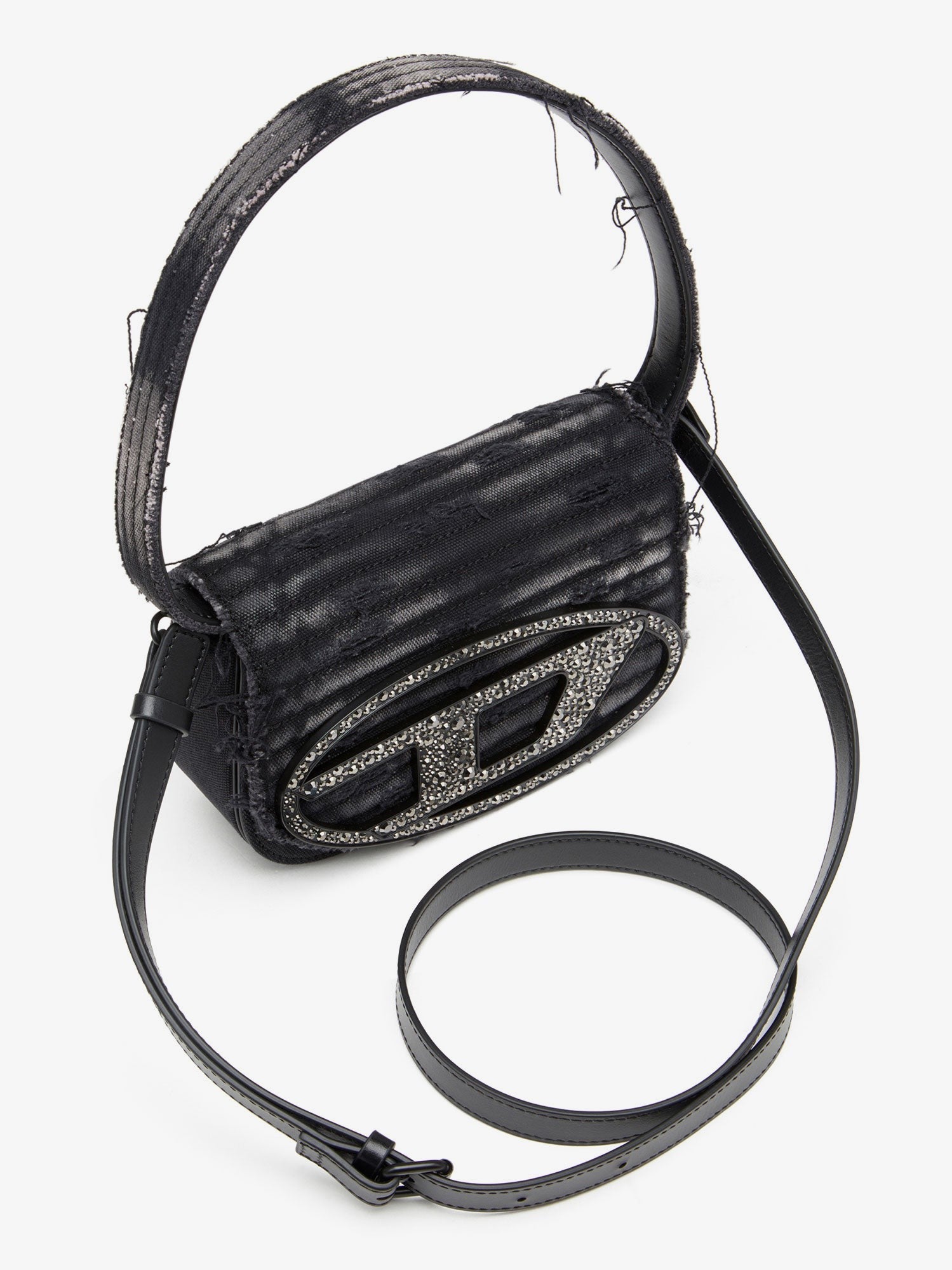 Diesel 1DR denim shoulder bag with used effect