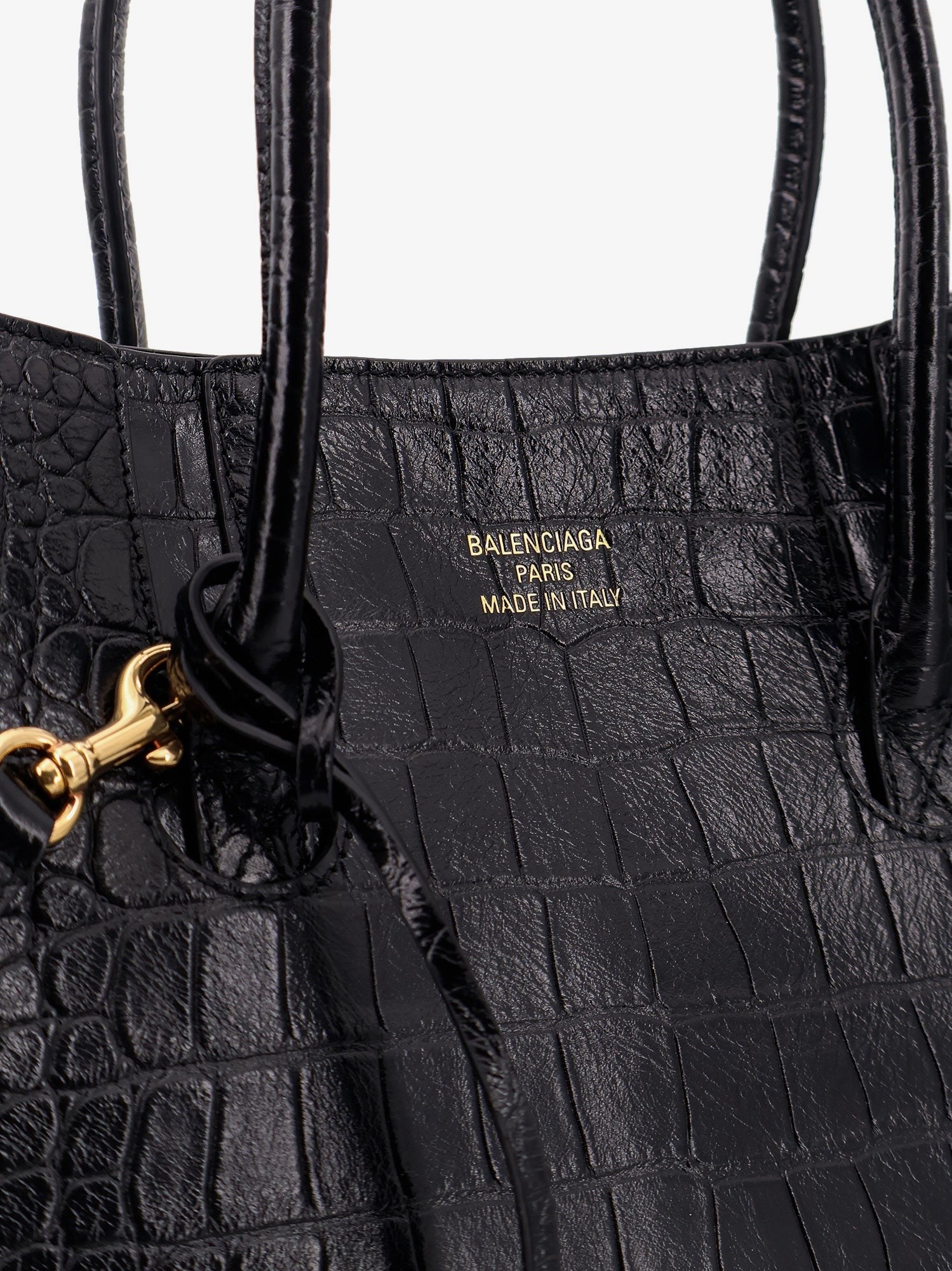 Balenciaga All Hampton Small leather shoulder bag with croco effect