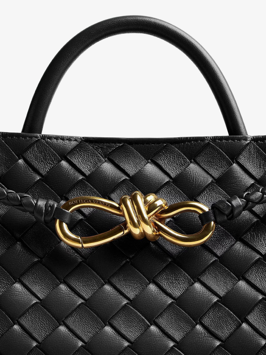 Bottega Veneta Andiamo Kleine Schultertasche aus Leder mit Intrecciato-Muster