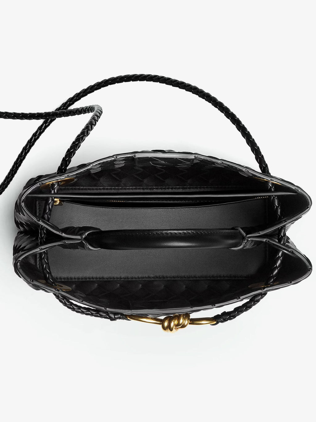 Bottega Veneta Andiamo Kleine Schultertasche aus Leder mit Intrecciato-Muster