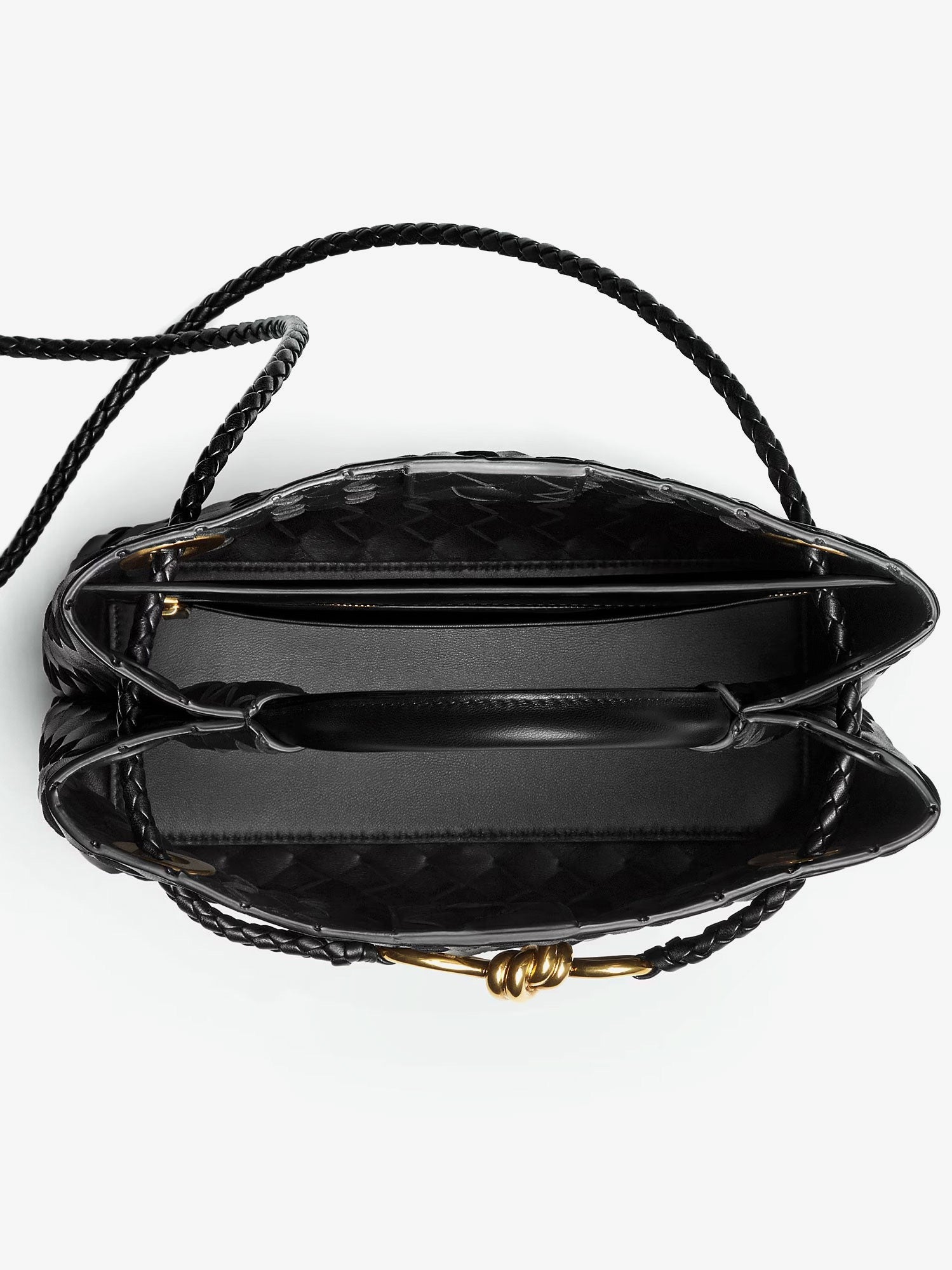 Bottega Veneta Andiamo Kleine Schultertasche aus Leder mit Intrecciato-Muster