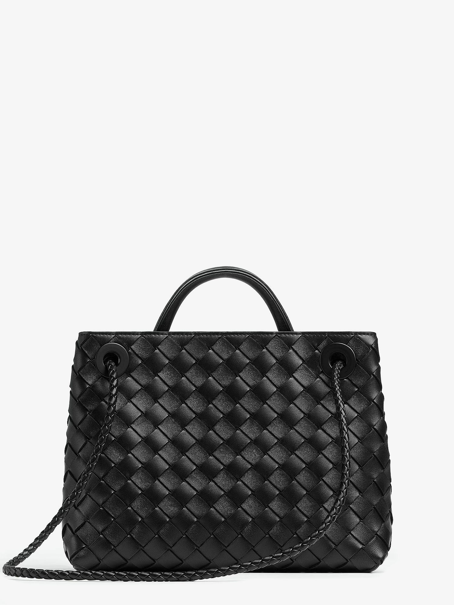 Bottega Veneta Andiamo Kleine Schultertasche aus Leder mit Intrecciato-Muster