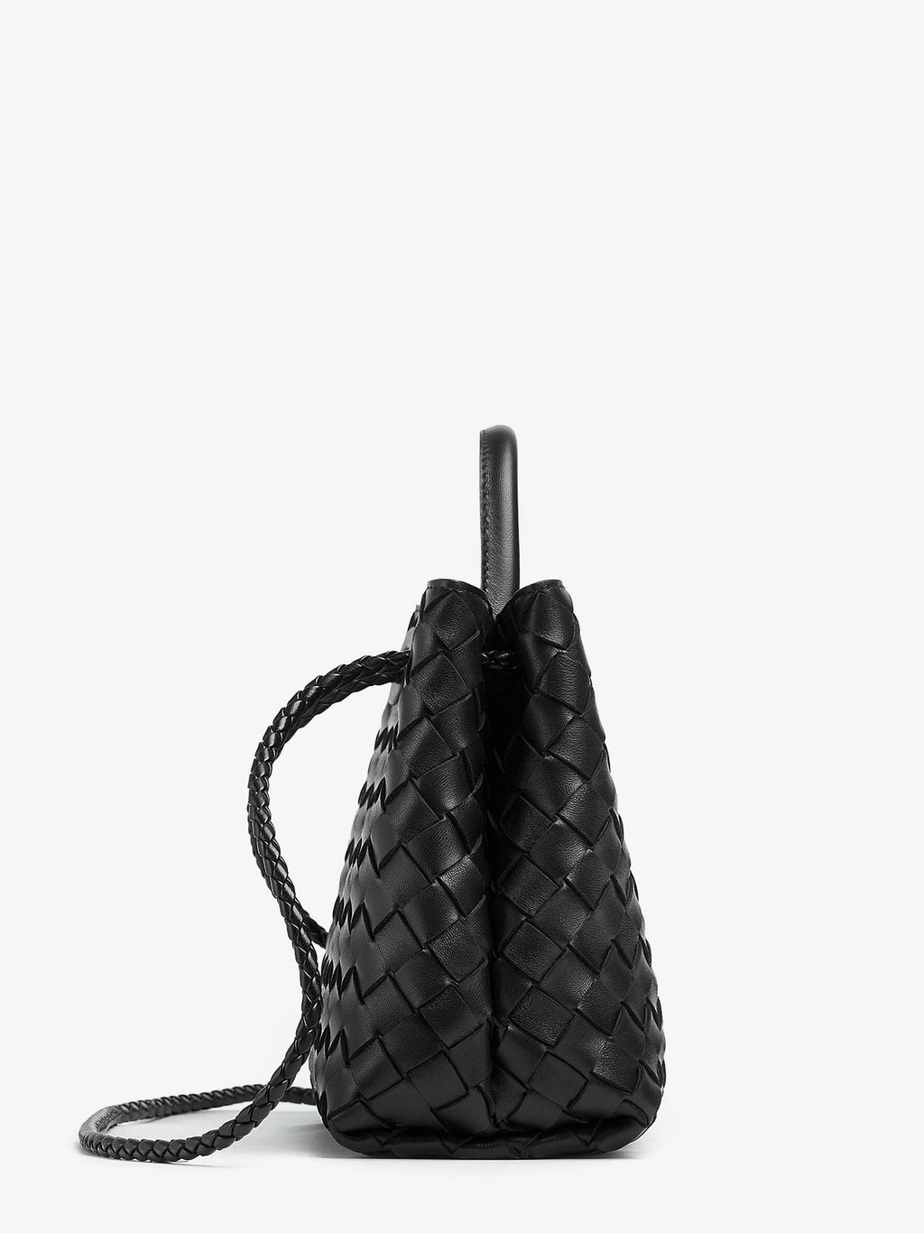 Bottega Veneta Andiamo Kleine Schultertasche aus Leder mit Intrecciato-Muster