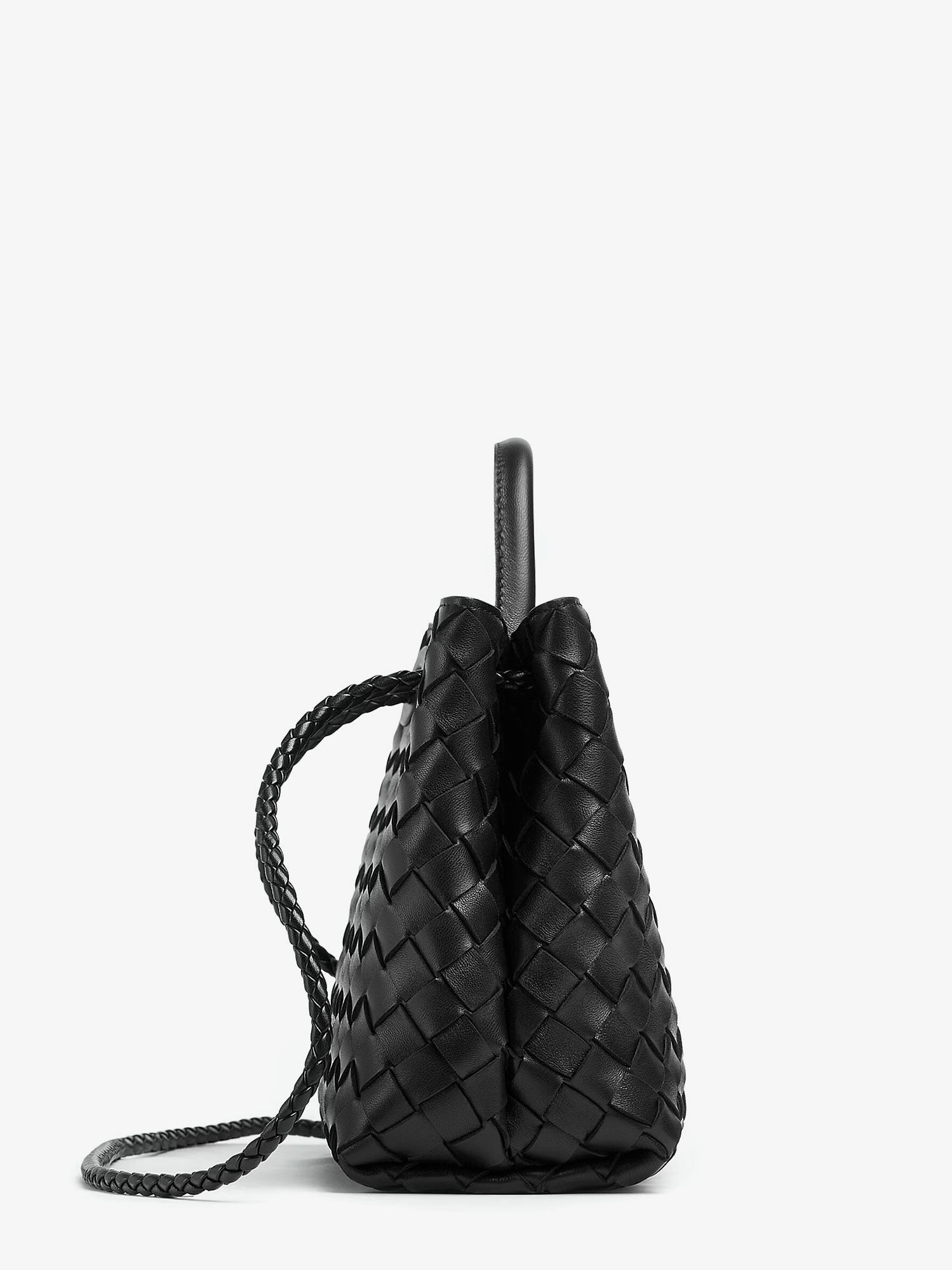 Bottega Veneta Andiamo Kleine Schultertasche aus Leder mit Intrecciato-Muster