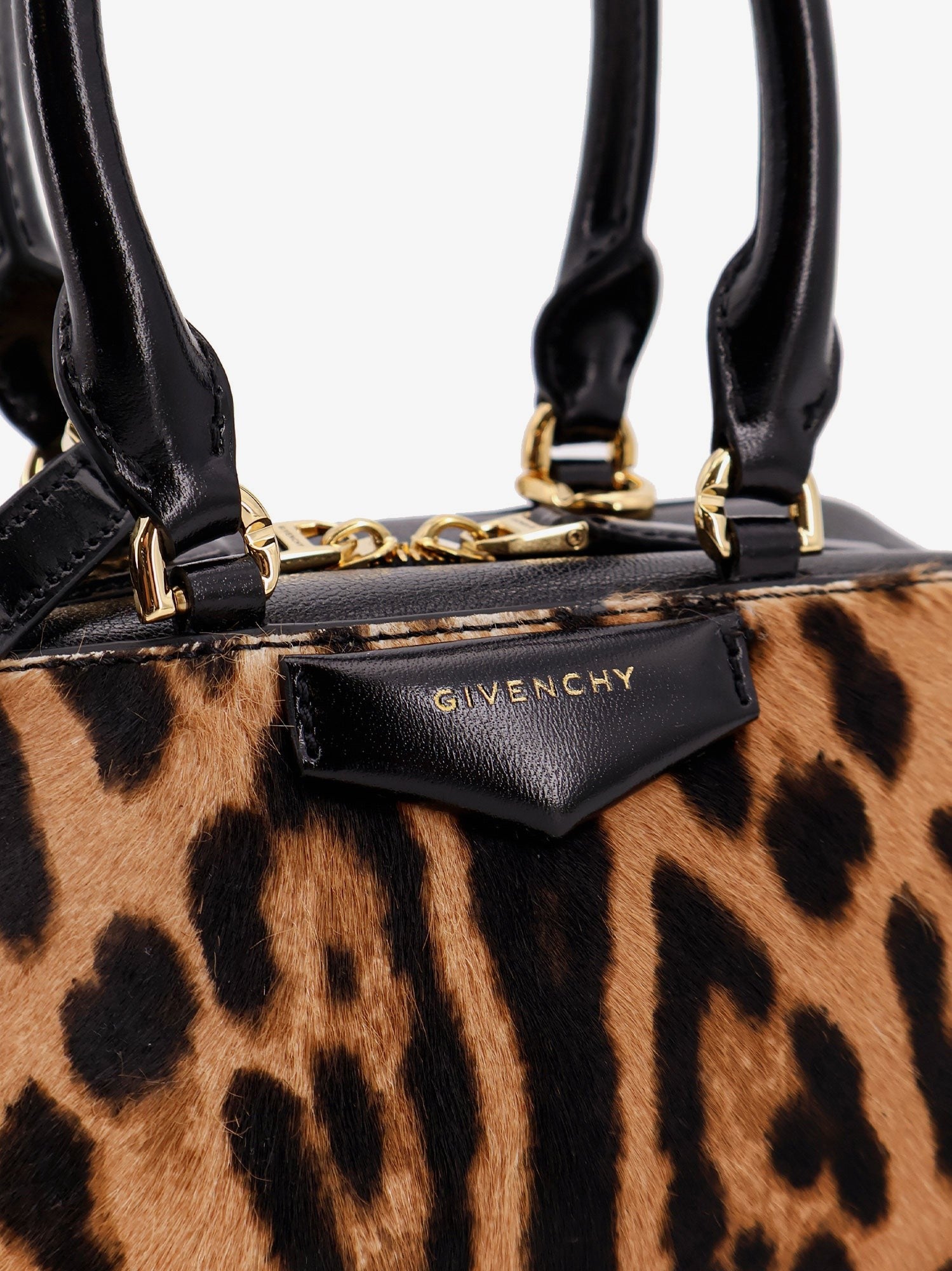 Givenchy Antigona East West Mini pony skin shoulder bag with animal print