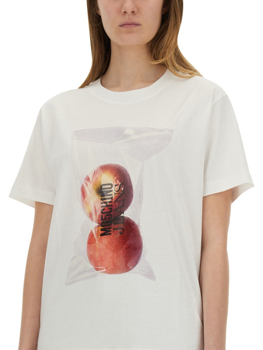 Moschino Jeans アップルプリント Tシャツ