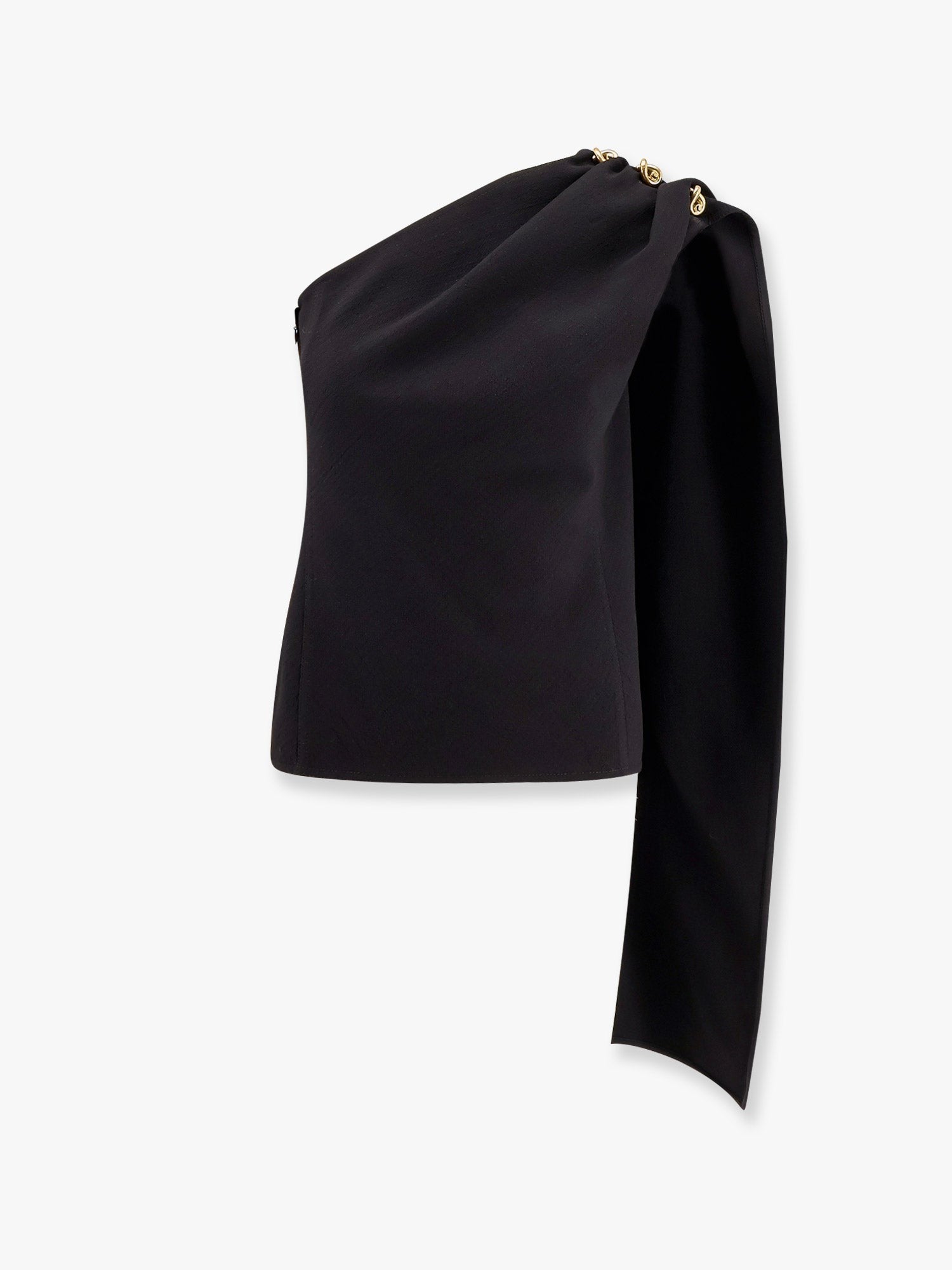 Bottega Veneta Asymmetric viscose and wool crêpe top