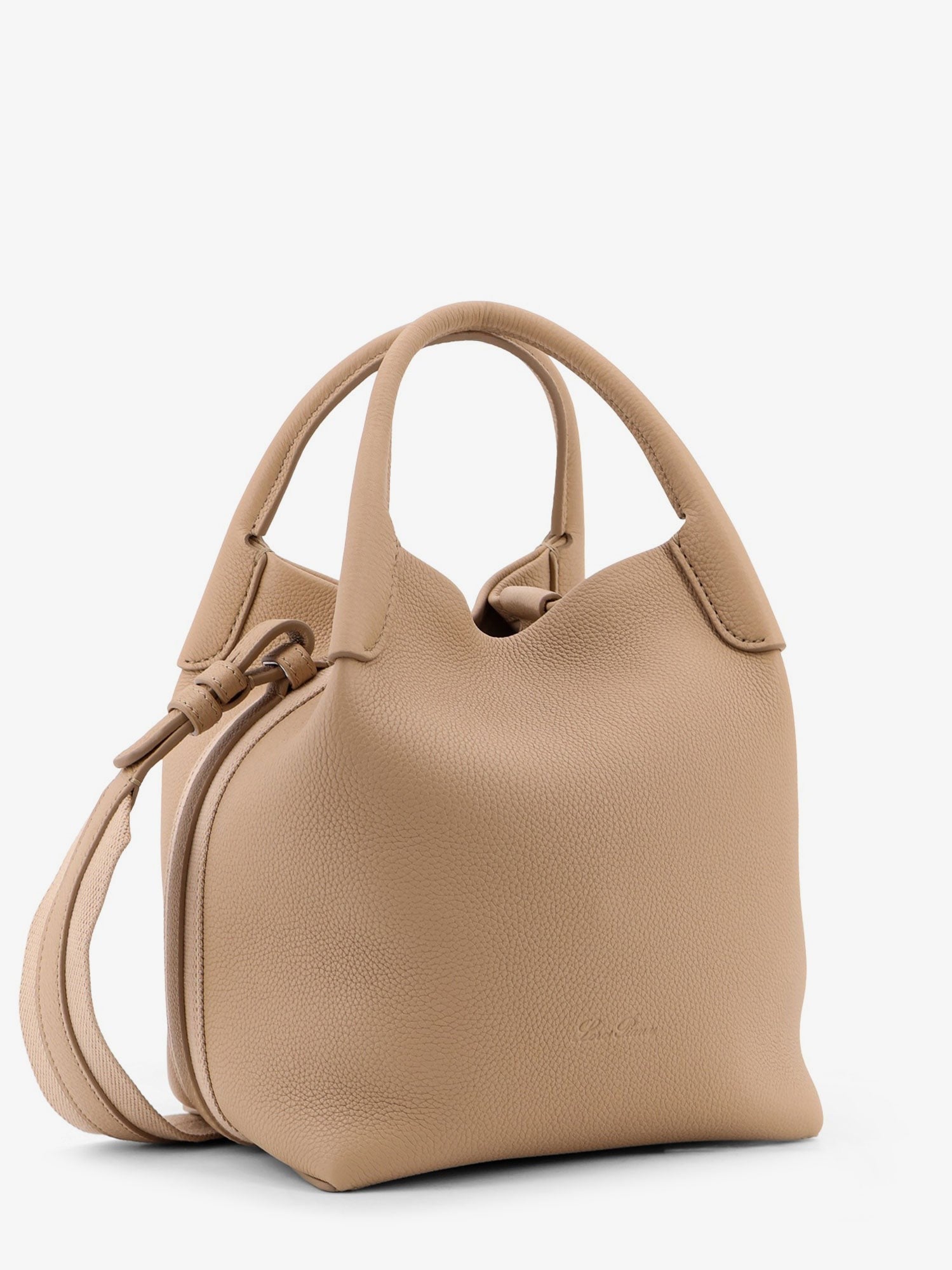 Loro Piana Bale Small leather bucket bag