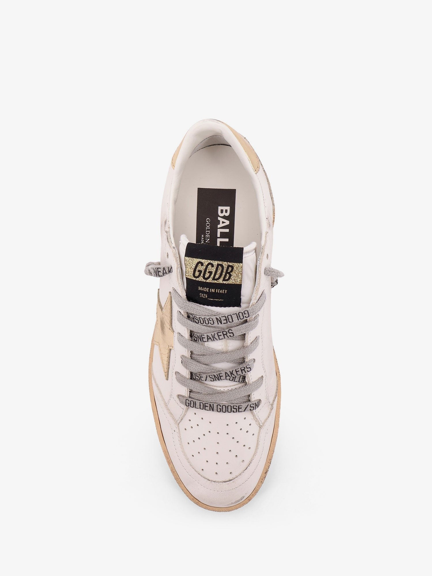 Golden Goose Deluxe Brand Ball Star low-top leather sneakers with used effect