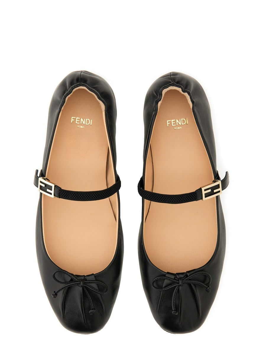 Fendi BALERINKI Z WZOREM FF BAGUETTE